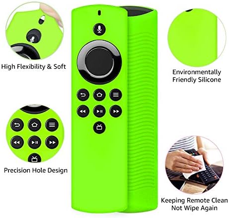 2Packs Capa remota para TV Stick Lite 2020 Lançamento, Anti-Slip Glow Silicone Protective Case compatível com TVstick Voice Remote Control, à prova de choque