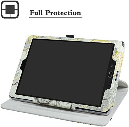 Caixa ASUS ZENPAD Z10 ZT500KL, Liushan 360 graus Stand PU couro com tampa de padrão fofa para 9,7 ASUS Zenpad Z10 ZT500KL Tablet, mapa branco