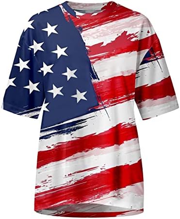 Camisa pacote de pacote de camisa masculina bandeira americana camiseta patriótica de manga curta independência de