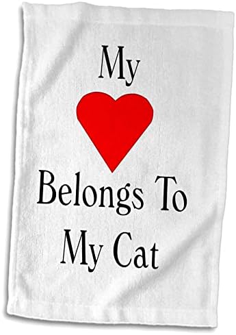 A imagem 3drose do meu coração pertence ao meu gato - toalhas