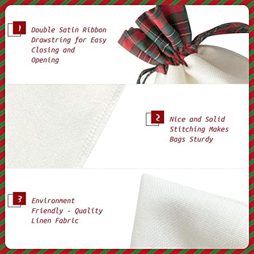 Bolsas de presente de cordão de Natal Dachshunds-Sweaters-Xmas-Gift Buffalo Plaidstring Bag Party Favors Bags
