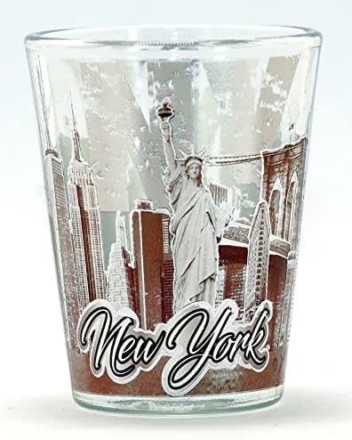 New York Bronze e Silver Skyline Sol Shot Glass