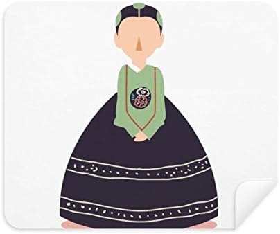 Mulheres costumes tradicionais na corea limpeza de tecidos de tela 2pcs de camurça tecido