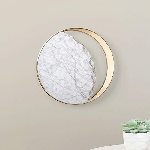 Personalidade Lâmpada de parede de mármore natural, arandelas de decoração da lua criativa Luzes de parede douradas para sala