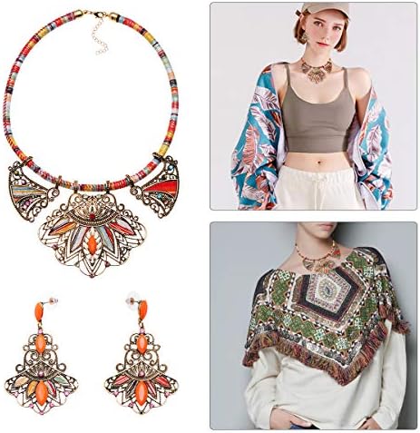 Luoem moda feita artesanal Brincos de colar de manobra de manobra de jóias de declaração vintage multicolor Boho para jóias femininas