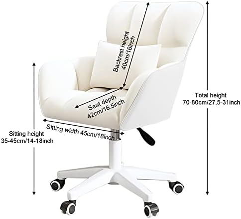 Cadeira giratória de altura ajustável, poltrona de veludo poltrona moderna cadeira de computador tufada, cadeira de tarefa ergonômica