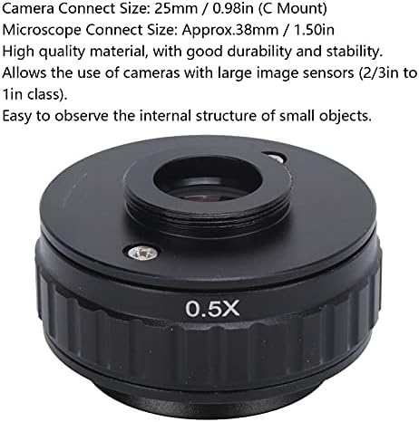 Lente adaptador de montagem de 0,5x C, adaptador de microscópio Tubo de microscópio estéreo trinocular focando 38mm para câmera digital CX Photo Port Stéreo T490 Series Microscopes