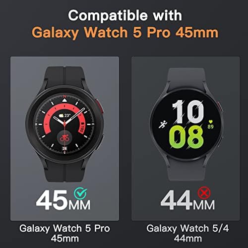 Protetor de tela JETECH PARA SAMSUNG Galaxy Watch 5 Pro 45mm, vidro temperado com cobertura total, HD Clear, 3 pacote