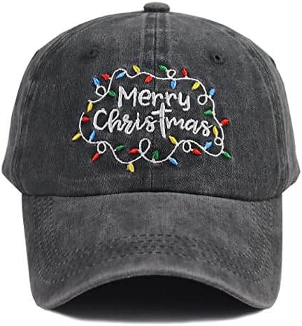 Capinho de beisebol do Feliz Natal para homens, Hat de algodão Retro Classic Retro Classic lavado lavado ajustável