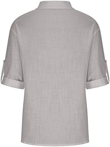 camisetas de botão de pimelu para mulheres, botão de cor sólida camisetas com zíper da camisa de lapela de camisetas