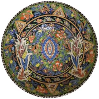Tigela de cerâmica Elipot 10 polegadas, tigela de cerâmica 10 , tigela de cerâmica turca, tigela cerâmica artesanal