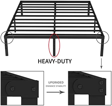 Nova moldura de cama de metal de metal jato simples e atmosférico Metal Platform Bed Frame, Espaço de armazenamento