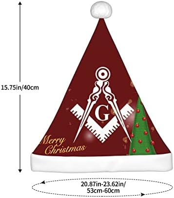 Freemason Funny Adults Plexh Santa Hat chapéu de Natal para mulheres e homens chapéu de férias de Natal