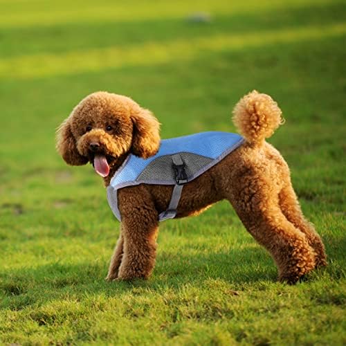 Colete de resfriamento de cães, jaqueta mais refrigerada do arnês de cachorro com zíper ajustável, camisas de resfriamento