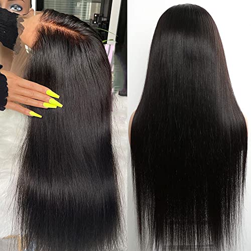 VIPBEAUTY 32 polegadas de cabelo humano reto perucas para mulheres negras 13x6 HD Lace reta peruca frontal 180% 12a