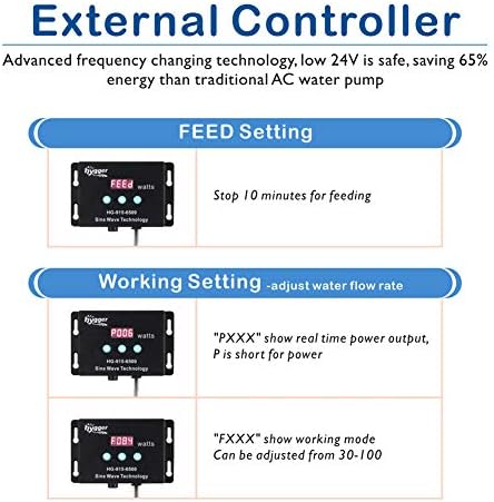 Hygger 24V DC Saltwater Aquarium Bomba com controlador Bomba de tanque de poço de água submersível em linha 2650