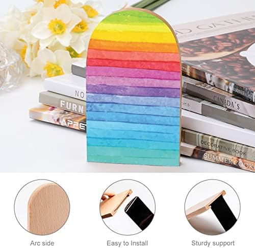 Rainbow Colors Decorative Books for Selves 1 Par de Livro Endsados ​​de Escritório Não Esquagrado Stand