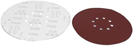 X-Dree 9 polegadas DIA 320 grãos 8 orifícios Lixa de polimento de disco de areia automática de automóvel 10pcs (9 Pulgadas de