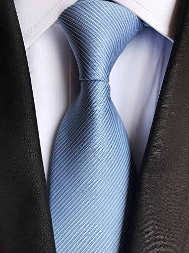 Elfeves Men's Solid Color lanche Fine Stripe Smooth Graduation Suit de gravata formal