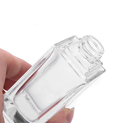 2 pacote de 30 ml/1 oz garrafa de fundação de vidro transparente, garrafa de loção quadrada de reabastecimento vazia com bomba