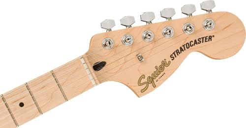 Stratocaster elétrica da série de afinidade de Squier, branco olímpico, braço de bordo