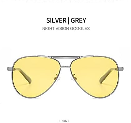 Óculos de condução de visão noturna dexlary, polarizado UV400 Aviator Sunglasses para homens, Mulheres, moldura de metal total para condução de pesca