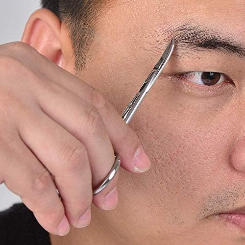 Aço inoxidável profissional Curvido e arredondado Tesoura de tesoura de cabelo facial Conjunto para homens - Bigode, cabelo