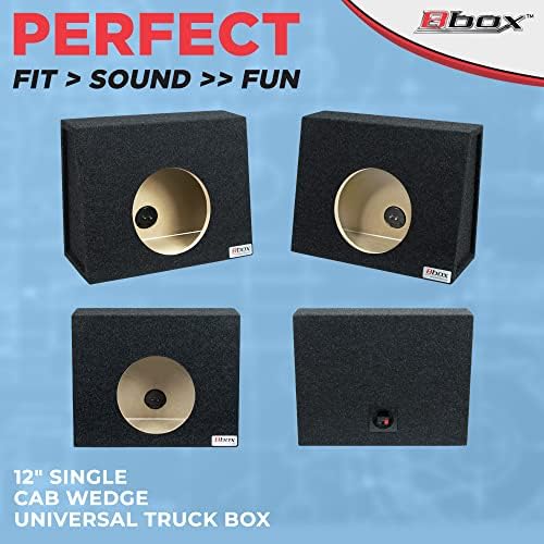Bbox Single Selled 12 polegadas Subwoofer Subwoofer Gabinete - Gabinete de caminhão universal - caixa de subwoofer premium melhora a qualidade do áudio, som e baixo - terminais de mola vermelha e preta