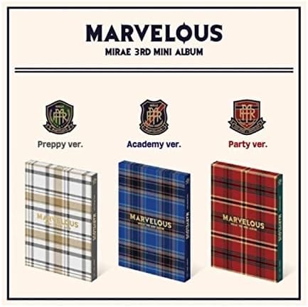Mirae Marvelous 3rd Mini Álbum 3 Versão Conjunto CD+80p PhotoBook+1p PhotoCard+1p Cartão de identificação de aluno+1p Cartão