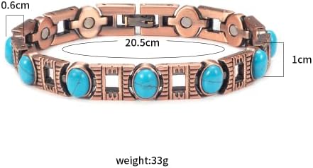 Bracelets de cobre para mulheres pulseiras de cobre turquesa para mulheres para artrite e joalheria de （8,07 '' para mamãe e namorada