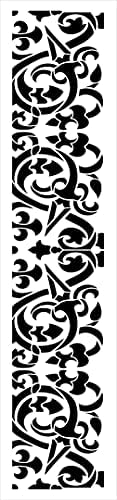 Estêncil de banda floral embelezada medieval por Studior12 | Decoração de casa de padrão DIY | Craft & Paint Wood Sign | Modelo Mylar reutilizável | Selecione o tamanho