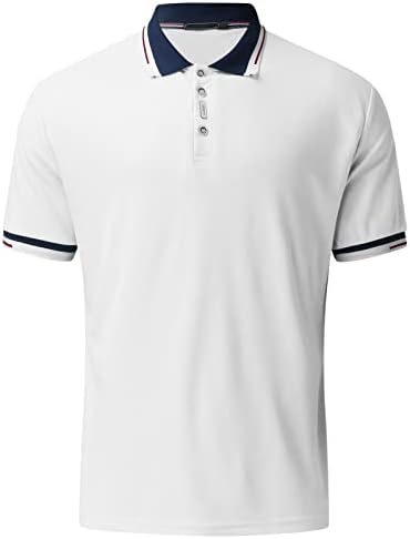 Xxbr camisas de pólo masculino, manga curta Button Patchwork Button Tops de golfe de verão