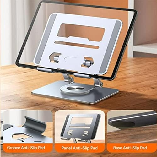 Stand de laptop com base rotativa de 360 ​​°, suporte de liga de alumínio de alumínio de suporte ajustável, suporte de laptop portátil