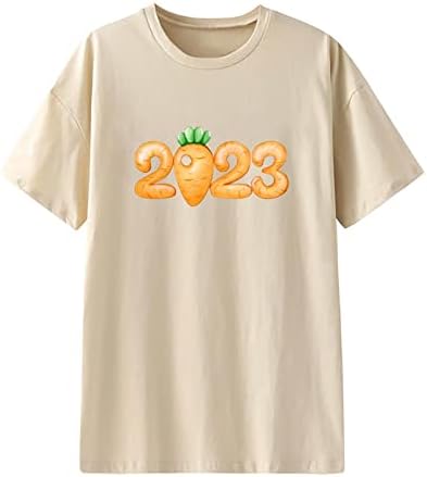 Tops femininos 2023 Carta engraçada Prinha camisetas casuais solteiras Bunny Graphic T Cirtas de verão túnicas de grandes dimensões