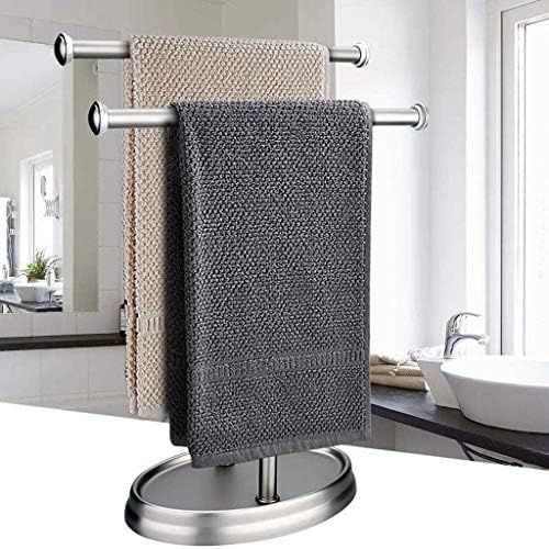Suporte de toalha de mão prateada WSSBK, toalha de pé livre, suporte para colar de aço inoxidável porta de aço de