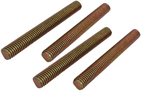 X-dree m8x70mm metal hastes totalmente rosqueadas barras prendedores de bronze tom 4pcs (varillas de metal m8x70mm