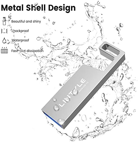 Lintyle 64 GB Drive flash de alta velocidade USB 3.0 Flash Drive 64g 64 GB Drive de metal de metal unidade USB Memória portátil Stick With Keychain