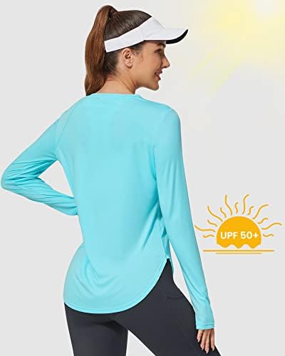 Promover feminino upf 50+ camisas solares de manga longa camisas de treino
