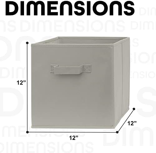 Pomatree 12x12x12 polegadas Cubos de armazenamento - 6 Pacote - Libes de armazenamento de cubos de tecido | Alças