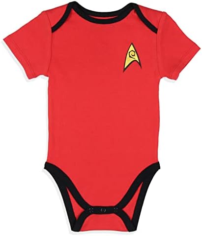 Star Trek Trek Infant Boys 'Primary Cores Crew Uniform Red Gold Blue Sleeper 3 pacote PAJAMA DOMENCIAMENTO