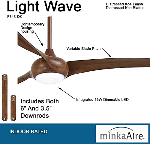 Minka-Aire F848-DK LED LED 65 BOND BOW PERFILHO TETENHO COM LIGH