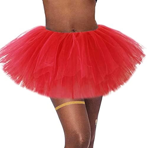 DMAIY Mulheres Tutu Salia Tulle Balé Tutu Classic Adult Saias de Dança Elastic de Lichaes para Partimento Festival de Natal