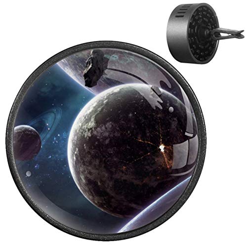 Clipe de ventilação do difusor de óleo essencial para carro, Cosmos Planet atinge rochas, 2 peças Purificador de decoração