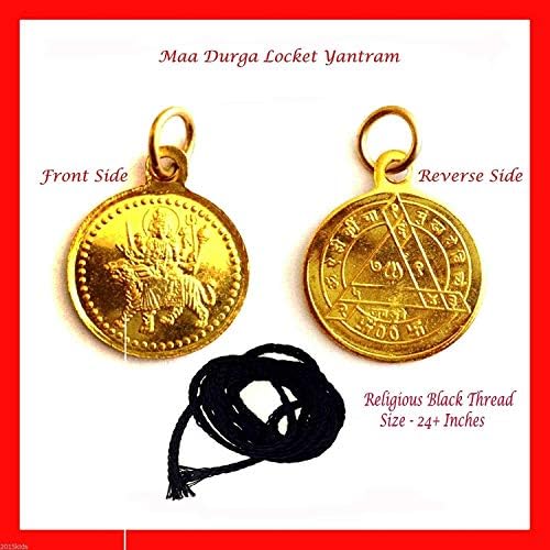 Maa durga kavach yantra pingente - medalhão + fio preto deusa hindu durga Devi pingente yantra