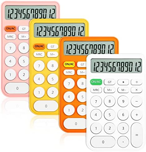 Coler 4 pcs calculadora simples calculadora básica 12 dígitos calculadora de mesa padrão calculadora estética Calculadora de desktop