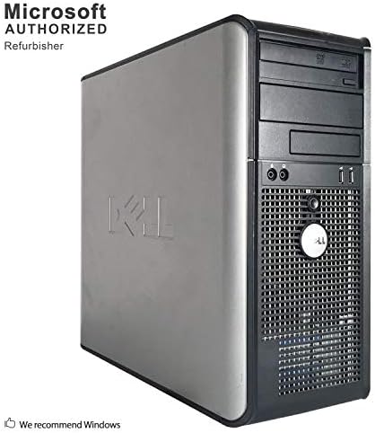 Dell Desktop PC Computer Tower Optiplex GX780, Intel Core 2 Duo E8400 3.0GHz, 4G DDR3, 500G, DVD, WiFi, BT, VGA, DP, Windows 10 Pro 64 Languagem de bit-multi suporta inglês/espanhol/francês