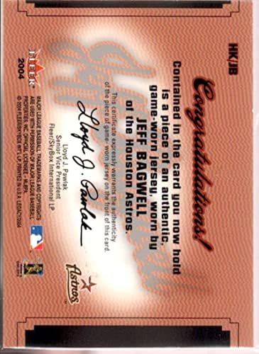 Jeff Bagwell Card 2004 Fleer Legacy Hit Kings Jersey Copper #JB