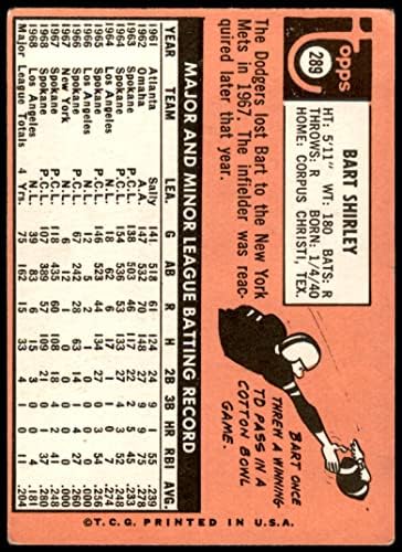 1969 Topps # 289 Bart Shirley Los Angeles Dodgers Dean's Cards 2 - Good Dodgers