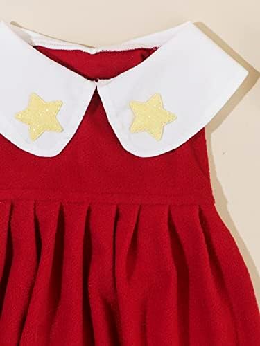 Milumia Christmas Pet Dress Star Decor for Cat Dog Rose Red Small