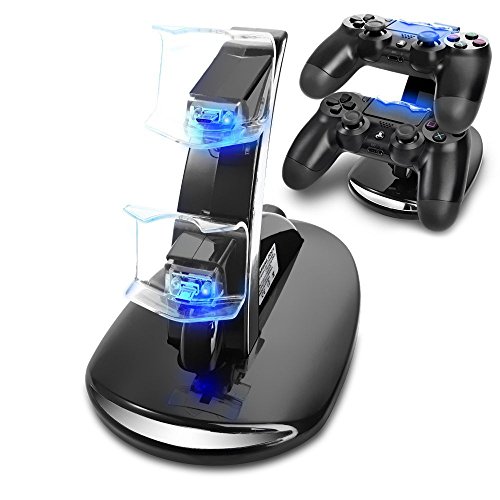 PlayStation 4 Estação de carregador USB Dual SileCs - Dock Stand Cautador de gamepad Base de carregamento com cabo USB para o controlador